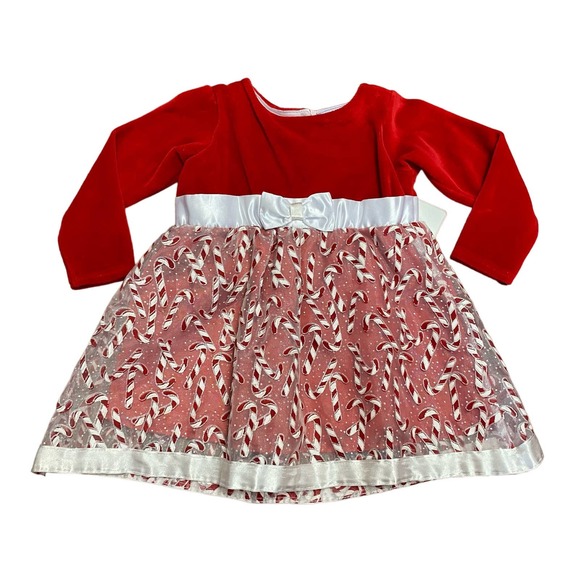 Candy Cane Dress Toddler 2T - Picture 1 of 8